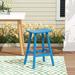 Rosalind Wheeler Waretown Patio Bar Stool Plastic in Blue | 29 H x 20.5 W x 17 D in | Wayfair 849DDDFC84124B529FD639EEC621C952