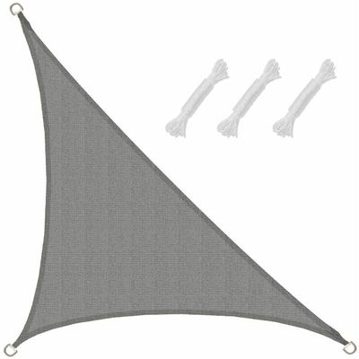 Amanka - uv Sonnensegel 2,5x2,5x3,5 hdpe Dreieck Rechtwinklig Sonnenschutz Garten Grau