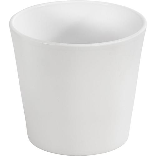 Dehner - Übertopf, Ø 36 cm, Höhe 29 cm, Keramik, glasiert, weiß