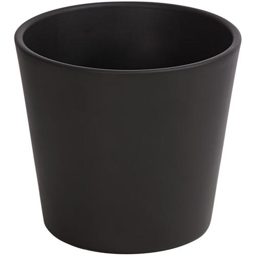 Bertopf, ø 36 cm, Höhe 29 cm, Keramik, glasiert, dunkelgrau – Dehner