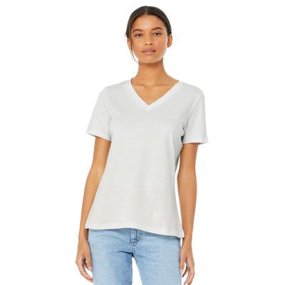 Bella + Canvas 6405 Women's Relaxed Jersey V-Neck T-Shirt in Vintage White size Large | Ringspun Cotton 6415, 6405CVC, BC6415, BC6405CVC, B6405, BC6405