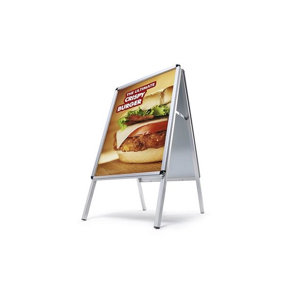 Showdown Displays Kundenstopper A2 Rundecken Innenbereich silber silber, 46.5x102.5x68.3 cm Image