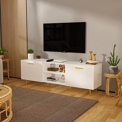 Timechee 69-in Modern TV Stand Console Center w/ Double Doors - 69"L
