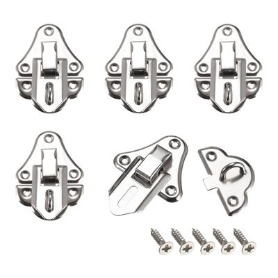 Box Latch, Decorative Hasp Jewelry cases Catch w Screws Silver Tone 5 pcs - 49x35mm,5 pcs