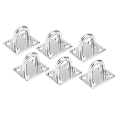 316Stainless Steel 8mm Thick Ring Square Sail Shade Pad Eye Plate 6pcs - 8mm Thick,2"X1.6",6 Pack