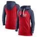 Women's Nike Heather Red/Heather Navy Minnesota Twins Split Wordmark Gym Vintage Raglan Lightweight Full-Zip Hoodie