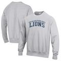 Men's Champion Heathered Gray College of New Jersey Lions Reverse Weave Fleece Crewneck Sweatshirt