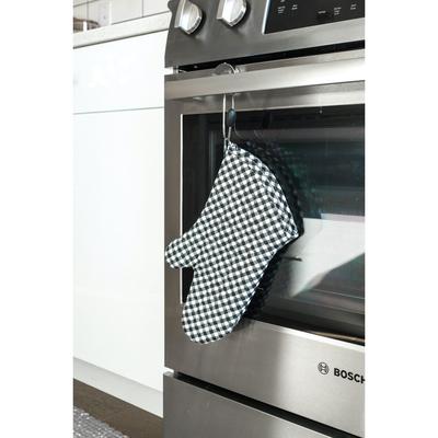 Gingham Mitt - Set of 2 by Better Houseware in Black