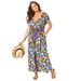 Plus Size Women's Stephanie V-Neck Cover Up Maxi Dress by Swimsuits For All in Floral Garden (Size 10/12)