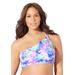 Plus Size Women's Virtuoso One Shoulder Bikini Top by Swimsuits For All in Electric Iris Tie Dye (Size 10)