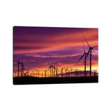 East Urban Home Silhouetted Wind Turbines at Sunset, Mojave, California, USA by Russ Bishop - Wrapped Canvas Photograph Canvas | Wayfair