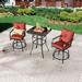 Three Posts™ Courter Square 2 - Person Bistro Set w/ Cushions Glass in Black | 31.5 W x 31.5 D in | Outdoor Furniture | Wayfair