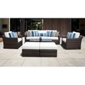 River Brook 8 Piece Outdoor Wicker Patio Furniture Set Synthetic Wicker/All - Weather Wicker/Wicker/Rattan | 29 H x 35 W x 35 D in | Wayfair