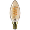 Ampoule led Flamme E14 15W Blanc Chaud Ambré, Compatible Variateur, Verre - Philips