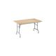 Tables pliantes plateau hêtre L 140 x P 80 cm - Rico - piétement aluminium - Aluminium