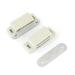 2 Pcs Cabinet Door White Screw Mounted Magnetic Catch Latch Set 1.9" - White, Silver Tone