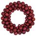 Burgundy 3-Finish Shatterproof Ball Christmas Wreath - 24", Unlit - Red