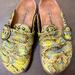 Free People Shoes | Free People | Rare Multi Color Snake Print Studded Buckle Birk Mule Clog Size 7 | Color: Blue/Gold | Size: 7