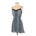 Forever 21 Casual Dress - Mini: Blue Acid Wash Print Dresses - Women's Size Small