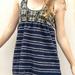 Free People Tops | Free People "Fair Isle" Cross Over Striped Sweater Knit Mini Tank/ Fitted Dress | Color: Blue/White | Size: Xs