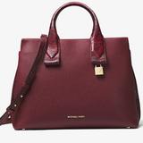 Michael Kors Bags | Michael Kors Rollins Leather/Snake Skin Bag | Color: Gold/Red | Size: 13”X10”
