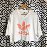 Adidas Tops | Adidas Originals Short Sleeve Crop Top M | Color: Pink/White | Size: M
