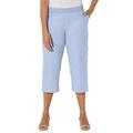 Plus Size Women's Knit Waist Linen Capri by Catherines in French Blue (Size 4X)