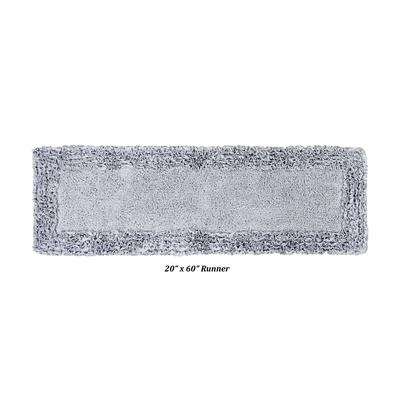 Shaggy Border Bath Rug Mat, 20" X 60" by Better Trends in Silver