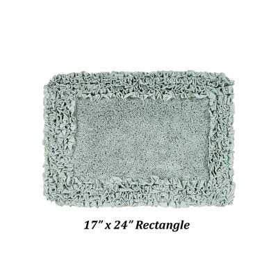 Shaggy Border Bath Rug Mat, 17" X 24" by Better Trends in Sage