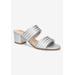 Extra Wide Width Women's Georgette Sandal by Bella Vita in Silver Leather (Size 8 1/2 WW)