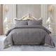 Prime Linens Luxury Tufted Velvet Quilted Bedspread Comforter Set Grey 2 Piece Super Soft Bed Throw Crushed Velvet Edges Bedding Set Coverlet with Pillow cases (Single, Grey)