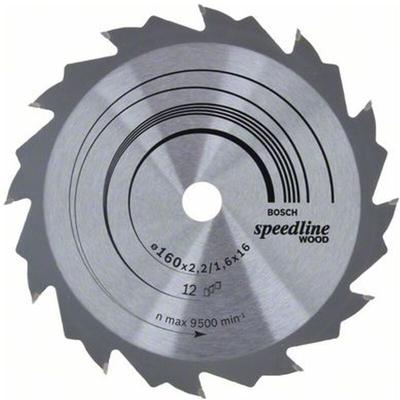 Kreissägeblatt Speedline Wood, 160 x 16 x 2,2 mm, 12 - Bosch Image