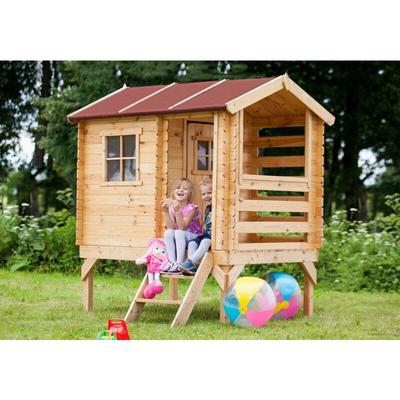 Kinderspielhaus aus Holz - Spielhaus im Freien für Kinder - B146xL181xH205 cm/1,1m2 Gartenspielhaus