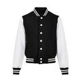 Build Your Brand Unisex Kinder Organic Kids Sweat College Jacket Jacke, black/white, 110-116