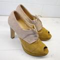 J. Crew Shoes | J. Crew Oxford Platform Booties / Heels - Fabulous Suede! | Color: Cream/Tan | Size: 6.5