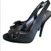 Jessica Simpson Shoes | Nib Jessica Simpson Black Satin Sling Back Jeweled Pumps | Color: Black | Size: 7