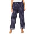 Plus Size Women's Gauze Ankle Pant by Catherines in Navy Ditsy Paisley (Size 0X)