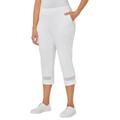 Plus Size Women's Suprema® Crochet Trim Capri by Catherines in White (Size 6X)