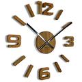 FLEXISTYLE 3D Wall Clocks DIY Wood Oak Large Wall Clock 50-75 cm 3D Modern Design Clocks for Office Living Room Bedroom Decorative Item Black clock hands