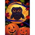 Toland Home Garden Halloween Owl Polyester 18 x 12 in. Garden Flag in Black/Blue/Orange | 18 H x 12.5 W in | Wayfair 1112103