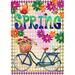 Toland Home Garden Floral Spring Bike Polyester 18 x 12.5 Garden flag in Green/Pink/Yellow | 18 H x 12.5 W in | Wayfair 1112412