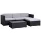 SVITA CALIFORNIA Polyrattan Lounge Rattan Set Sofa Garnitur Gartenmöbel schwarz