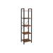 Brown & Black Storage Shelving Unit with 5 Shelves - Rustic Brown, Black - 15.7”L x 11.8”W x 60”H