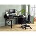 47''L Home Office Industrial Settea Writing Computer Desk with 2 Storage Drawers, Keyboard Tray and X-Support Metal Base
