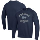 Men's Under Armour Navy Moravian Greyhounds All Day Fleece Pullover Sweatshirt