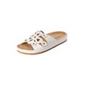 Wide Width Women's The Summer Slip On Footbed Sandal by Comfortview in White (Size 8 W)