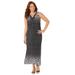 Plus Size Women's Terrace Ridge Maxi Dress by Catherines in Black And White Dot Border (Size 2X)