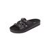 Extra Wide Width Women's The Summer Slip On Footbed Sandal by Comfortview in Black (Size 9 WW)