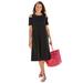 Plus Size Women's Cold Shoulder Tee Dress by Woman Within in Black (Size L)