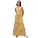 Plus Size Women's Tiered Maxi Dress by ellos in Honey Mustard White Print (Size 30/32)